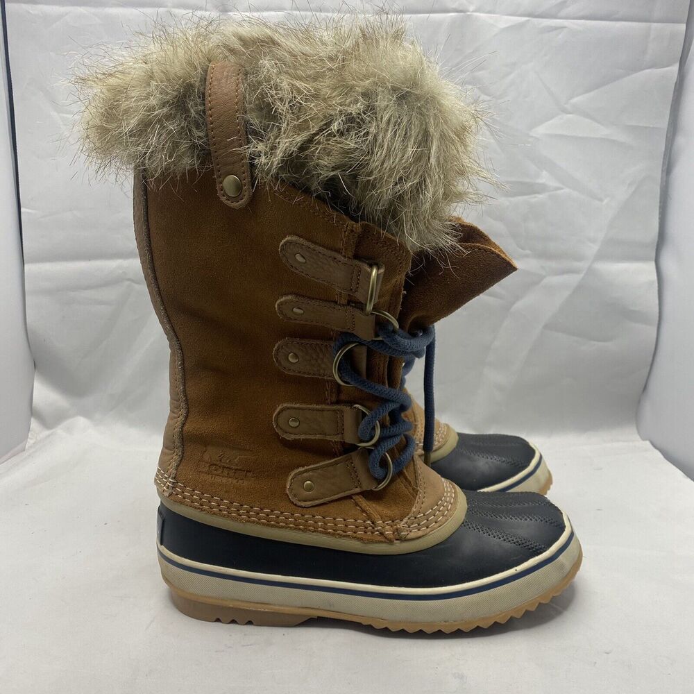 Sorel Joan of Artic Waterproof Insulated Tan Snow Fur Women's Boots Size 6 US